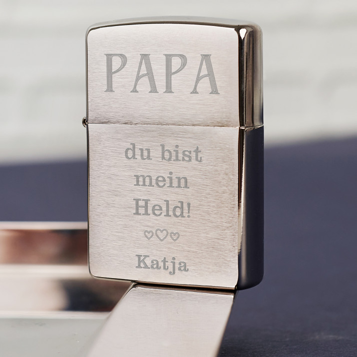 Held Papa - Zippo Feuerzeug mit Gravur
